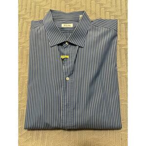 Ascot Chang blue striped button down size L